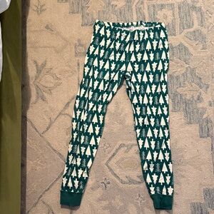 Men’s Hanna Andersson Green and White Christmas Tree Long John Pajama Pants